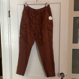 Brown Tapered Joggers with High-Waisted Design